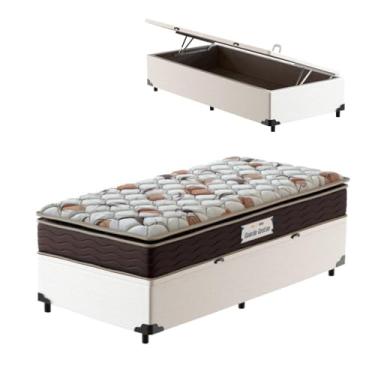 Imagem de Cama Box Baú Solteiro + Colchão de Espuma D45 Probel GuardaCostas ProForce Plus 88x188x70cm - Branco Probel