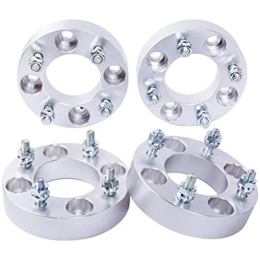 Imagem de DCVAMOUS Espaçadores de roda de carrinho de golfe 4 peças 4 x 4 a 4 x 4 ATV 1,25 polegadas com pinos de 1/5.1 cm x 20 furo central de 62 mm compatível com EZ Go EZGO Cart Club Car 4 terminais 4x101,6