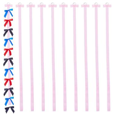 Imagem de HOBBIESAY 10 peças organizador de grampo de cabelo, rosa, longo, pendurado, fita de armazenamento, faixa de cabeça, acessórios para exibição de cabeça, acessórios para exibição de parede de quarto