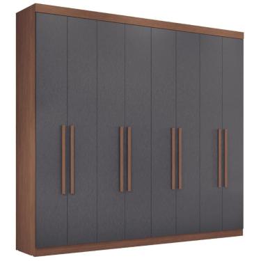 Imagem de Guarda Roupa Casal 8 Portas 4 Gavetas Paris Jatobá Grafite