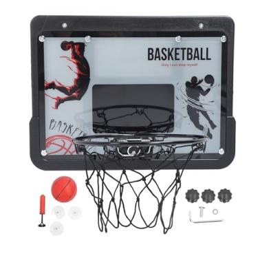 Imagem de Conjunto de argas de basquete infantil portátil de altura ajustável na tabela de ventosas para copos para jogo de metal de plástico ao ar livre em ambientes externos inclui bomba