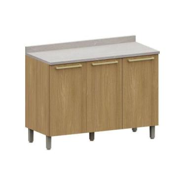 Imagem de Balcão Cozinha P/ Pia 120cm 3 Pts C/ Tampo Elegance Luciane Freijó Qua