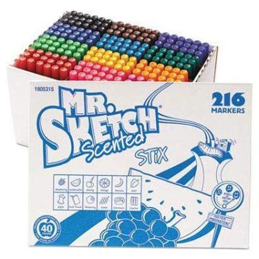 Imagem de Marcadores de arte laváveis Mr. Sketch Fiddle Sticks 18 cores variadas