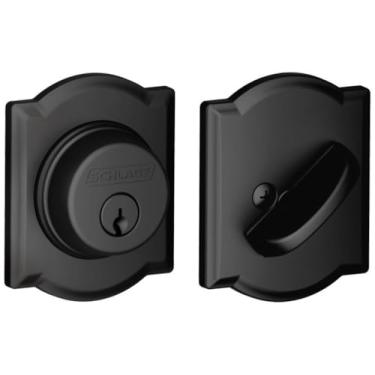 Imagem de SCHLAGE Fechadura Lock Company Série B60CAM622 Camelot Rose Fechadura de cilindro único, preto fosco