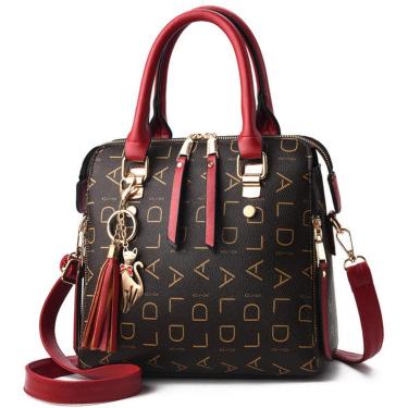 Imagem de Bolsa Nova Borla Designers Moda Feminina Pu Bolsa De Couro Bolsas De Ombro De Grande Capacidade Casual Tote Simples Top-handle Bolsas