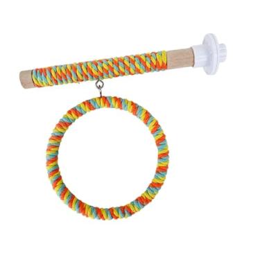 Imagem de Ｂｅｓｇａ Suporte de balanço para, gaiola de madeira para playground, brinquedo para pássaros, vara de morder para araras, galinhas, Laranja Amarela