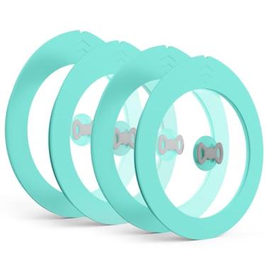 Imagem de Pacote com 4 tampas de substituição para Pyrex 7200-PC 2 recipientes de vidro tigela de silicone capa de armazenamento verde à prova de vazamento