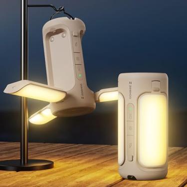 Imagem de ZEEHOO Lanterna Led Recarregável Para Acampamento, Luzes Com Lanternas, Luz À Prova D'Água Barraca 4 Modos, Itens Essenciais, Carregador Portátil De 6000 Mah, Caminhadas (Marrom)