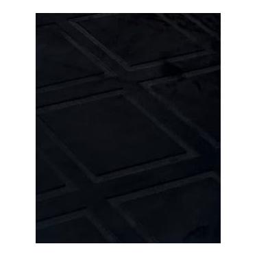 Imagem de Tapete Peludo Antiderrapante Passadeira 2 Metros Quarto Sala(Preto Geometrico)