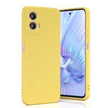 Imagem de Boaixiaen Capa para celular Moto G Power 5G 2024, de silicone líquido, fina, macia, de TPU (poliuretano termoplástico), proteção total à prova de choque para G Power 2024 5G (amarelo)