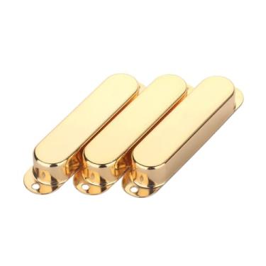 Imagem de ROZILO Capas de captador de guitarra ST Strat seladas de plástico dourado com 3 captadores de bobina única fechada para Stratocaster