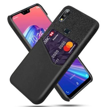 Imagem de Capa para Asus Zenfone ZB631KL,Tela e tampa de couro PU,Antideslizante,360°cobertura completa à prova de choque com 1 slot de cartão atrás,Prevenção de queda-Black