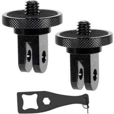 Imagem de Adaptador de tripé de câmera de alumínio 1/10.2 cm-20 suportes adaptadores de conversão compatíveis com câmeras de ação Gopro Insta360 e outros acessórios padrão de 1/4, adaptador de montagem de 1/4