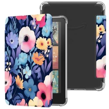 Imagem de Famavala Capa fina compatível com 17,78 cm (12ª geração, versão 2024), com ativar/hibernar automaticamente, capa traseira de TPU macio, não serve para Pocketbook Era Color 2 Tab (margarida)