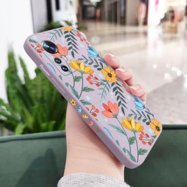 Imagem de Capa de celular com estampa de flores coloridas para Xiaomi 14 14T 13 12 11 Ultra 13T 11T 10T 9T Pro Lite Poco X7 F4 X4 M4 M3 X3 Pro 4G 5G GT, roxo claro 2, para Poco M4 Pro 5G