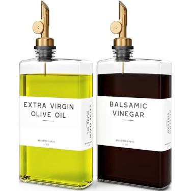 Imagem de Garrafa dispensadora de azeite de oliva de vidro para cozinha da Brighter Barns - Dispensador de xarope de café, garrafa de óleo e vinagre - Essenciais de cozinha moderna para restaurantes, cafeteria
