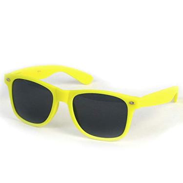 Imagem de Pop Fashionwear Óculos de sol revestidos de borracha macia com dobradiça de mola P714, Amarelo neon, tamanho �nico