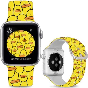 Imagem de Sjiangqiao Pulseiras de silicone macio compatíveis com Apple Watch de 38 mm, 40 mm, 41 mm e 42 mm (série 10), iWatch SE/SE2, pulseiras esportivas de substituição compatíveis com iWatch séries 10, 9, 8