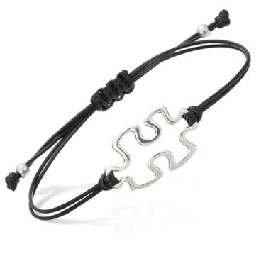 Imagem de PATIKIL Pulseira de corda de quebra-cabeça, pulseira de corda trançada feita à mão ajustável com pingente para amizade, joias artesanais faça-você-mesmo, 11.8 inch, Corda de cordão, Sem pedra