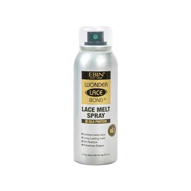 Imagem de EBIN NEW YORK Spray aerossol Wonder Lace Melt | Preserva bordas e renda indetectável | Fixação de longa duração | Sem resíduos | Proteína de seda + infusão de biotina (80 ml/76 g)