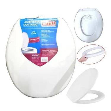 Imagem de Assento Privada Almofadado Tampa Vaso Sanitario Astra Branco
