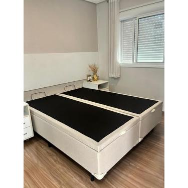 Imagem de Base Box Bau King Size Linho Bege Blindada 1,93 X 2,03