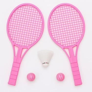Imagem de Jogo de Raquetes Infantil com Peteca e Bola Cor Rosa - Art Brink