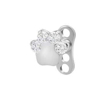 Imagem de Kokoma Piercing dérmico bonito com estampa de pata 16G Top e base G23 Titânio coroa borboleta microdermal piercing interno superfície roscada joia corporal 1 peça (pata)