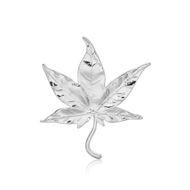 Imagem de Broche de folha de bordo para mulheres homens ouro prata vintage outono folha lapela broche elegante declaração floral joia para cachecol xaile Ação de Graças casamento noivado outono festival festa