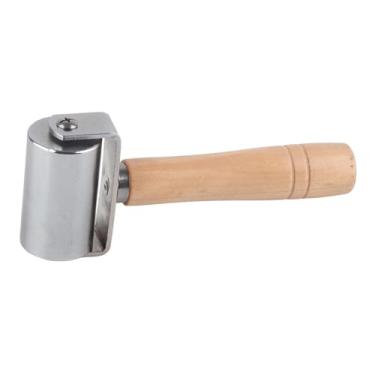 Imagem de Pssopp Ferramenta de Rolo de Couro, Rolo de Prensa de Couro Em Aço Inoxidável, Trabalho Manual de Diy Mais Suave, para Artesanato de Com Alça de Madeira (M 25x25x10.5cm / 9.8x9.8x4.1in)