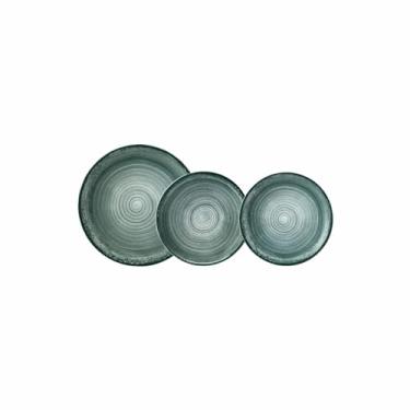 Imagem de Serviço de Baixela 12 Peças com Bowl Multiuso em Porcelana, Modelo Redondo Oca, Decoração Esfera Verde, Porcelana Schmidt