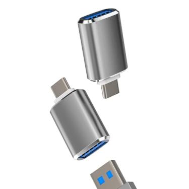 Imagem de Adaptador USB-C OTG tipo C Dongle (pacote com 2) Thunderbolt Port Camera Mouse Flash Drive Conversor compatível com Samsung para Apple para iPhone 15 Pro Max Plus para iPad 10、Air4/5、Mini6、Pro 12.9