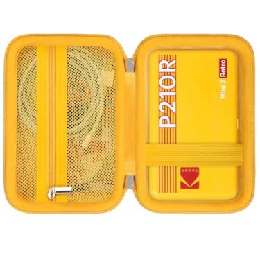 Imagem de RAIALL Estojo Rígido Para Impressora Fotográfica Portátil Kodak Mini 2 Retro 4Pass, Suporte De Viagem Câmera Digital Instantânea P210R, Bolso Malha Papel E Cabo, Amarelo