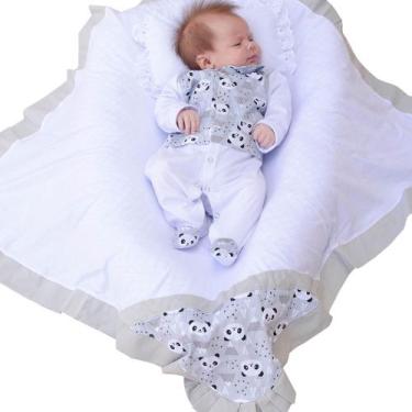 Imagem de Saída de Maternidade Menino Aconchego Pandinha 04 Peças P - Amora Baby