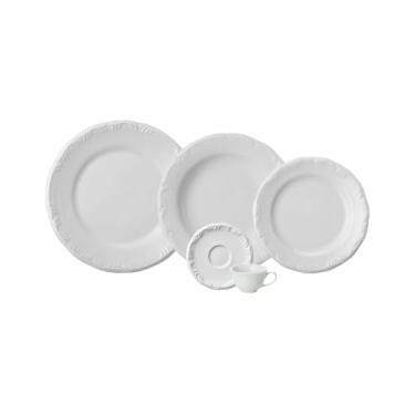 Imagem de Serviço de Jantar e Café 20 Peças em Porcelana, Xícaras sem Pé, Modelo Pomerode, com Relevo, Porcelana Schmidt