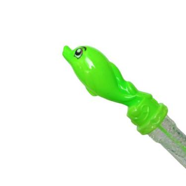 Imagem de Brinquedo Bastão Lança Bolhas De Sabão Golfinho Colorido - CRB, Verde