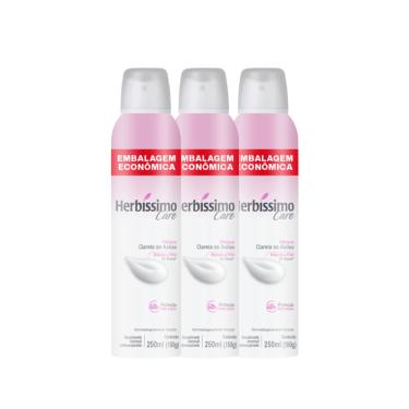 Imagem de Kit Desodorante Aerossol Antitranspirante Herbíssimo Care Hibisco 250ML - 3 unidades