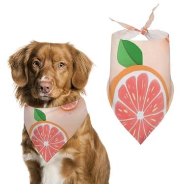 Imagem de Cachecol de poliéster com estampa de toranja fofo e triangular - Tamanho único (70 x 30 cm)