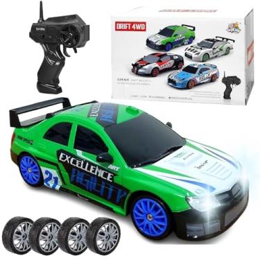 Imagem de Carrinho 4x4 Super Drift Recarregável Rodas Extras Veloz com Farol Controle Esportivo (Vermelho)