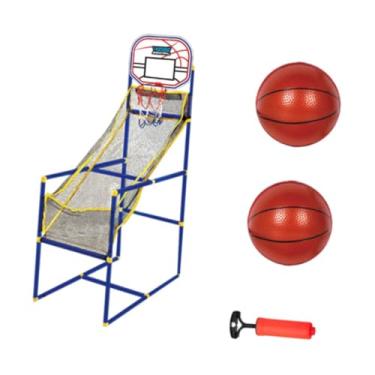 Imagem de Dynwave Conjunto de jogo de basquete arcade infantil, cesta de basquete, fácil de usar, portátil, com painel traseiro para quintal, carnaval, escritório, 2 Bolas