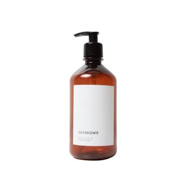 Imagem de Frasco Âmbar Minimal Detergente Branco
