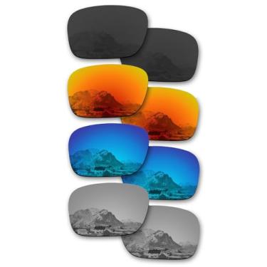 Imagem de 4 pares de lentes polarizadas de substituição para óculos de sol Oakley Holbrook OO9102, Vermelho, preto, cinza, azul, Holbrook XL OO9417