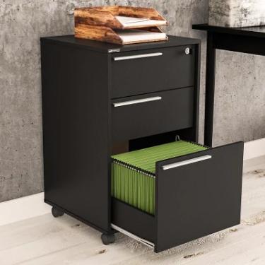 Imagem de Gaveteiro Maia 3 Gavetas 1 Para Pastas Suspensas - Preto