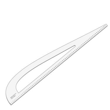 Imagem de Esquadro Numero 1 Alfaiate Régua Costura Cavas 1 Acrilico