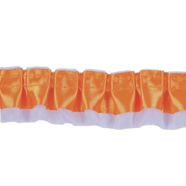 Imagem de Acabamentos de tecido com acabamento de babados de cetim, acabamento de 2 camadas de cetim de organza plissada, fita de renda plissada para costura, artesanato, cortina de vestido, decoração de fronha