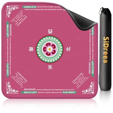 Imagem de Mahjong Mat, 32.4×32.4 Inch Noise Reduction Anti-Slip Mahjong Mat for Table, Mahjong Table Mat for Poker, Card, Board Games Table Mat, Tile Games, Dominoes (Pink)