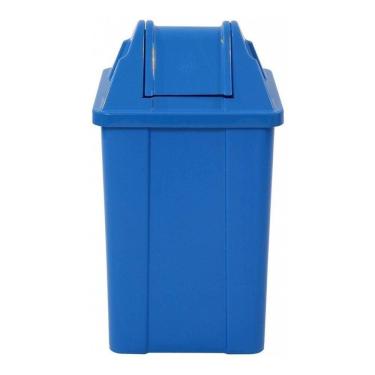Imagem de Lixeira Plástica Quadrada Com Tampa Vai-vem 25 Litros Cor:az