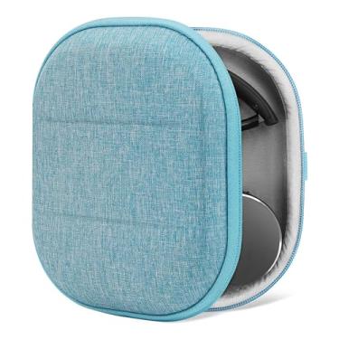 Imagem de Geekria Capa protetora para fones de ouvido compatível com Skullcandy, AKG, Edifier, bolsa rígida para transporte de viagem com armazenamento de cabos (azul)