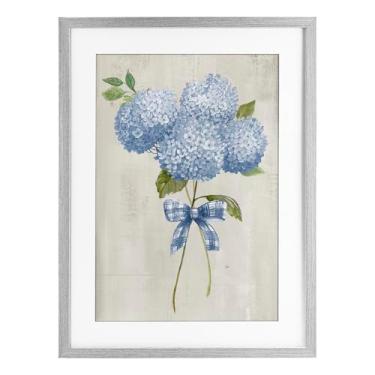 Imagem de Stupell Industries Hortênsia amarrada com um laço cinza impressão emoldurada sob vidro design por Nan, 20 x 14