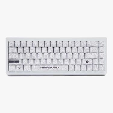 Imagem de Higround Teclado para jogos Summit 2.0 SNOWSTONE 65% mecânico USB com fio, interruptores lineares Dreamland, RGB programável, hot-swappable, teclado de PC com som cremoso Deep Thock